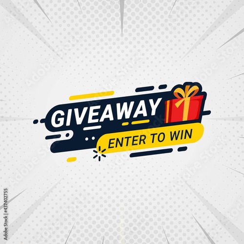 Giveaway and enter to win banner sign design template