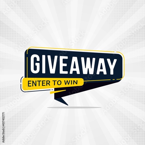 Giveaway and enter to win banner sign design template photo