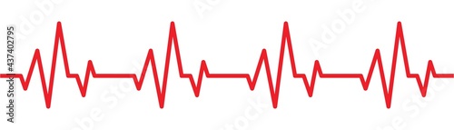 Red heartbeat line icon. vector illustration