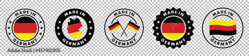 set of made in the germany labels, made in the germany logo, germany flag , germany product emblem, Vector illustration.	 photo