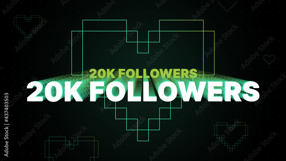 20K Followers banner for a social media design post 20K Followers banner for a social media design post