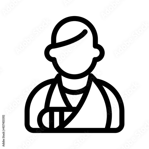 Fractured Bone Patient Icon Vector Art 骨折している患者アイコン