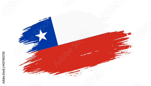 Patriotic of Chile flag in brush stroke effect on white background