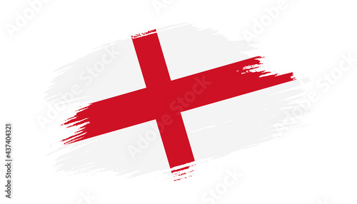 Patriotic of England flag in brush stroke effect on white background