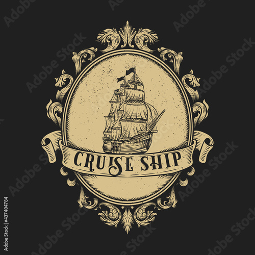 cruise ship logo design.