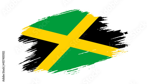 Patriotic of Jamaica flag in brush stroke effect on white background