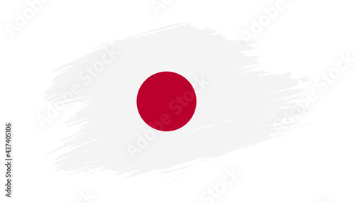 Patriotic of Japan flag in brush stroke effect on white background