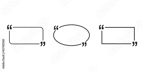Set of Quote box frames. Bubble quotation, comment. Vector quote box