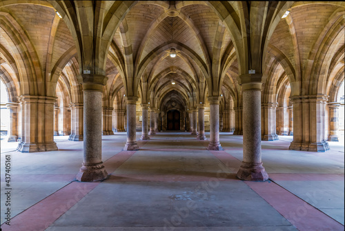 A view of a vaulted ceilings in Glasgow on a summers day