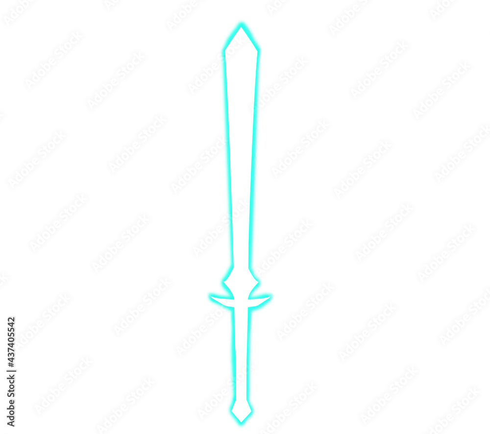Blue shining sword