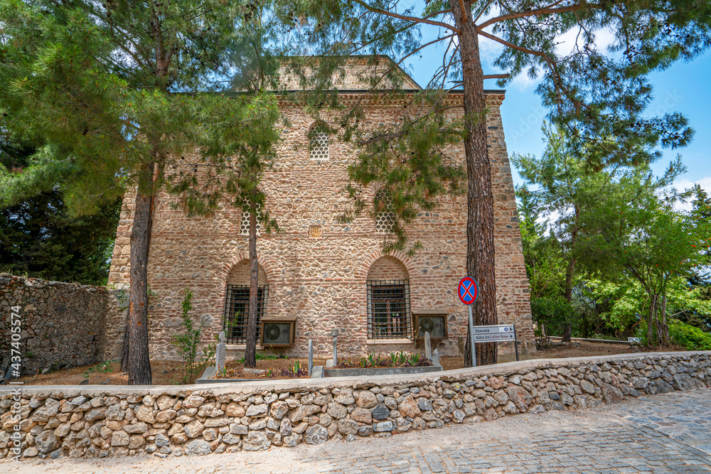 Alanya, Turkey-June 01, 2021: The mosque collapsed as a result of lightning stroke and built by Alaeddin Keyqubad I, in 13th century, was reconstructed by Suleiman the Magnificent.