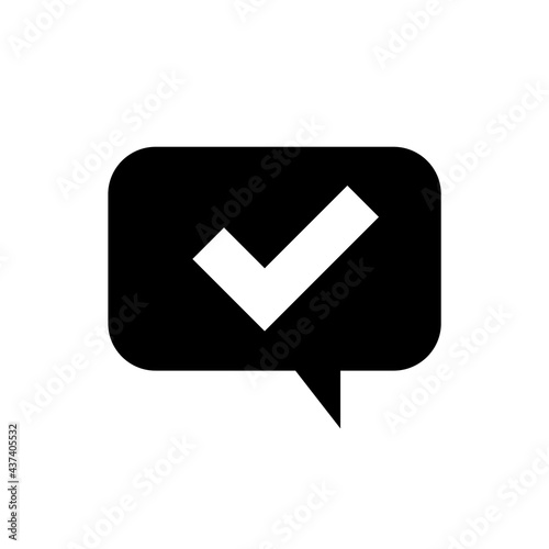 Check mark icon, logo isolated on white background