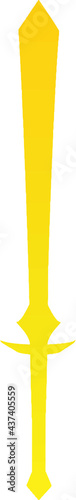 Yellow sword silhouette design