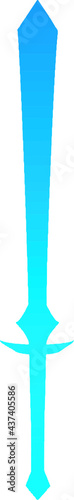 Blue sword silhouette design
