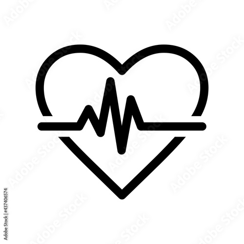 ECG Heart Icon Vector Art 心電図　ハート　アイコン