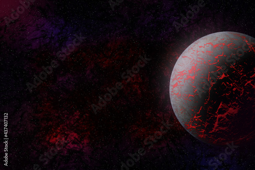 Starfield Nebula Lava Planet Background Grafic photo