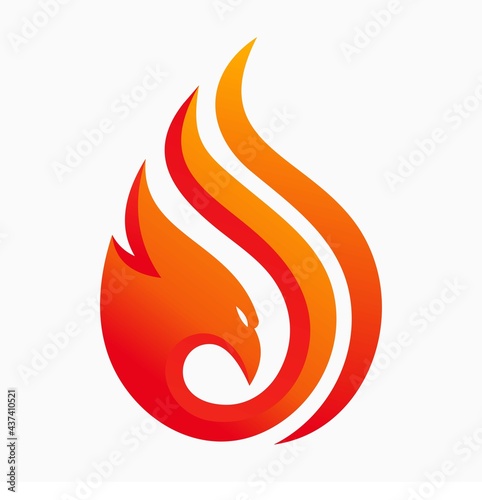 Fire bird logo design inspiration vector template