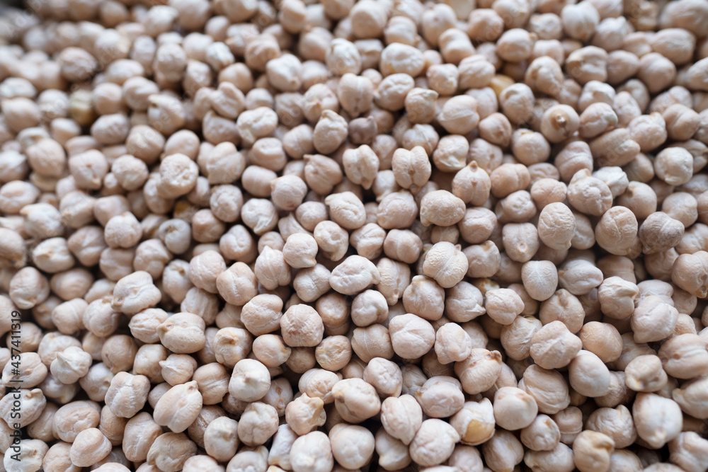 food background from a texture of raw chickpeas close-up food background from a texture of raw chickpeas close-up