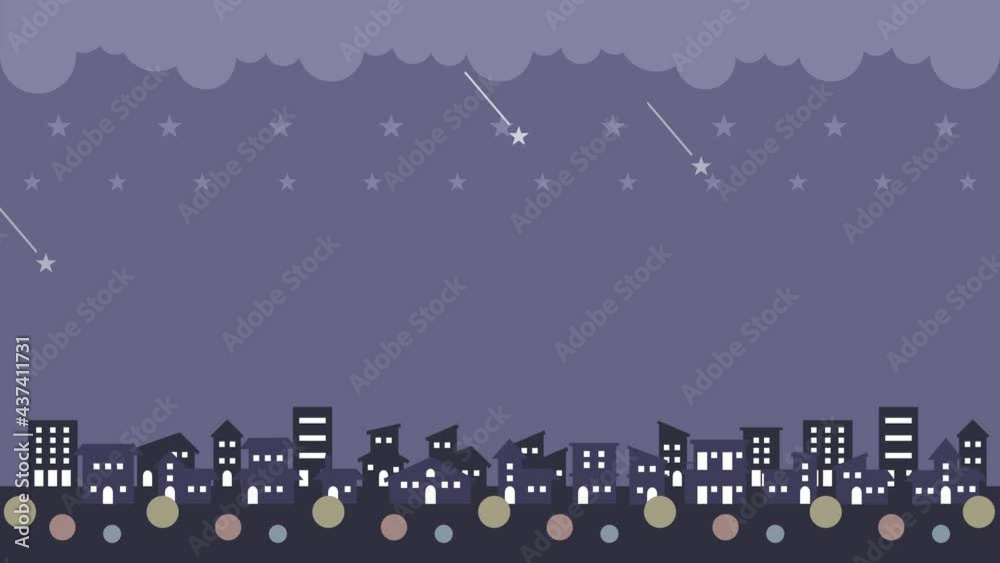 都会の夜空と流れ星 都会の夜空と流れ星