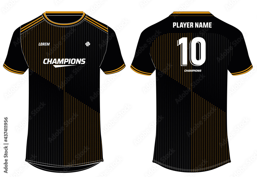 Sports jersey t shirt design concept vector template, Round neck