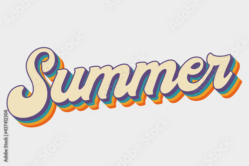 summer colourful vector retro lettering