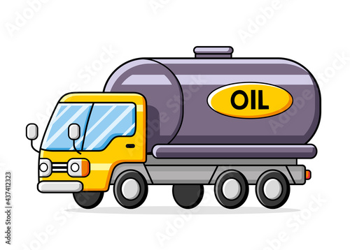 Oil fuel tank truck isolated