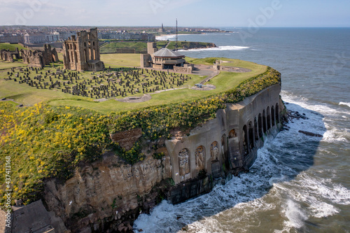 Tynemouth Priory and Castle Cliffs Over the Sea photo