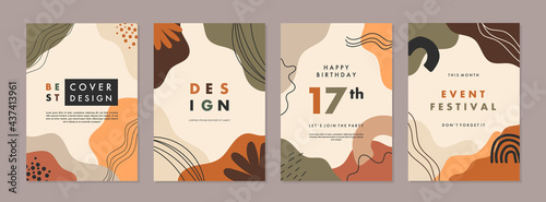 Set of abstract creative artistic templates with spring season concept. Universal cover Designs for Annual Report, Brochures, Flyers, Presentations, Leaflet, Magazine.