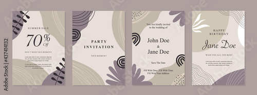 Set of abstract creative artistic templates with spring season concept. Universal cover Designs for Annual Report, Brochures, Flyers, Presentations, Leaflet, Magazine.