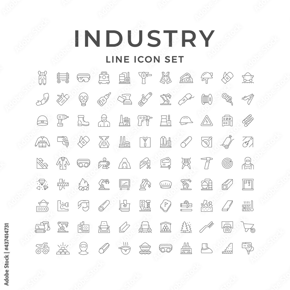 Set line icons of industry Set line icons of industry