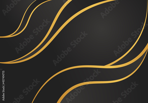 Abstract golden wave flowing lines background. Vector illustration.