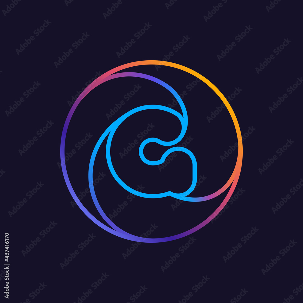 G letter one line colorful logo. G letter one line colorful logo.