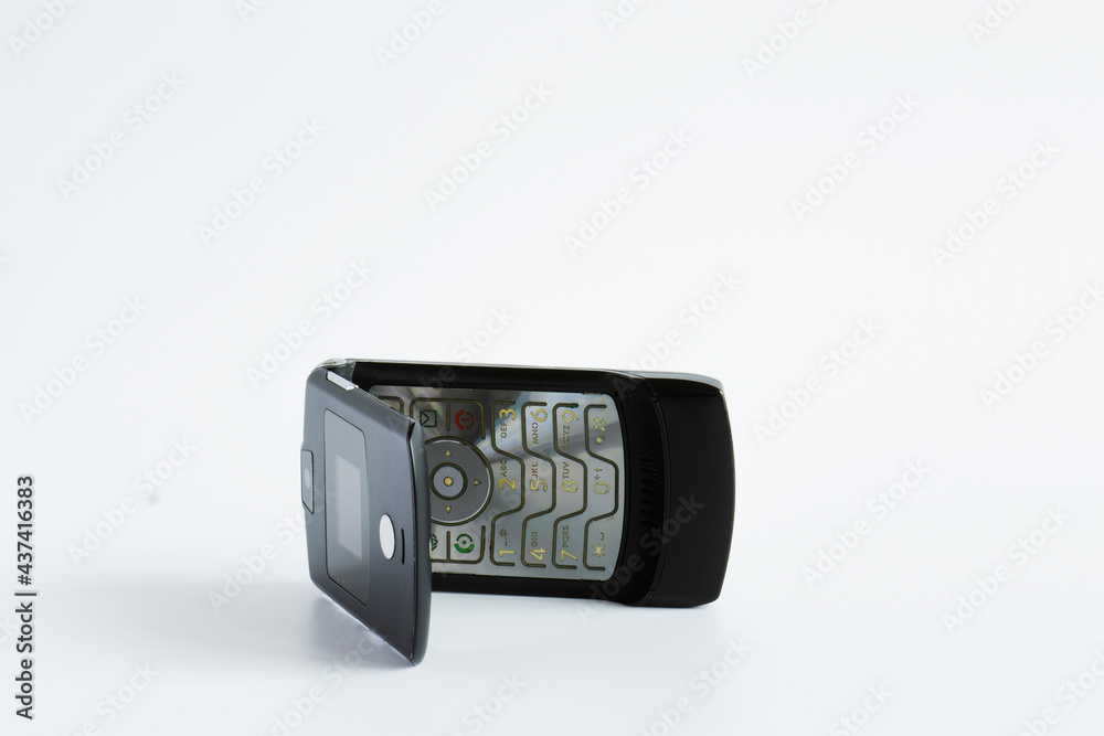 A flip cover model from the first generation mobile phones from the 90's. A flip cover model from the first generation mobile phones from the 90's.