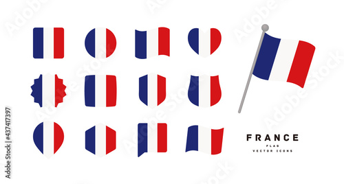 French flag icon set vector illustration
