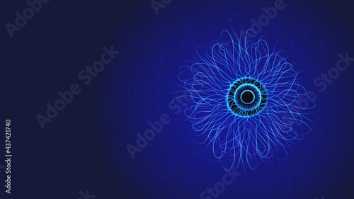 Quadro su tela glowing jellyfish monster with tentacles parasite