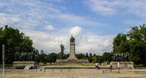 Monument to the victorious soldiers in Sofia park, Bulgaria
