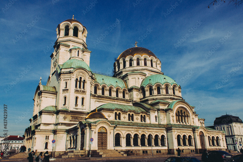 Temple Monument of St. Alexander Nevsky in Sofia at the day