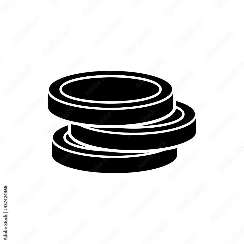 Coin icon, logo isolated on white background Coin icon, logo isolated on white background