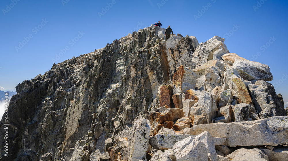 Aneto peak and Paso de Mahoma in summer (Posets-Maladetas Natural Park, Benasque, Spain, Pyrenees)