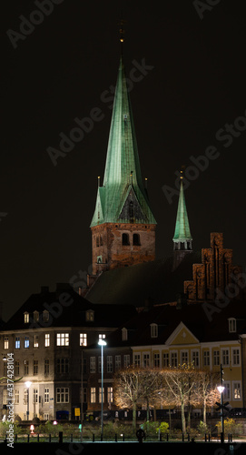 Cathedral in Elsinore  Denmark  as seen from the coast side heading south west