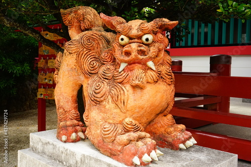 guardian lion, Shishi dog, in Naminouegu, Naminoue Shrine, Naha, Okinawa - 波上宮 シーサー 那覇 沖縄 photo