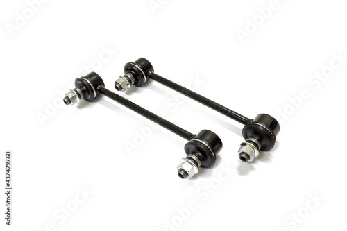 Obraz na płótnie Stabilizer control link for Japanese car on white background, isolated, Car maintenance service. w salonie