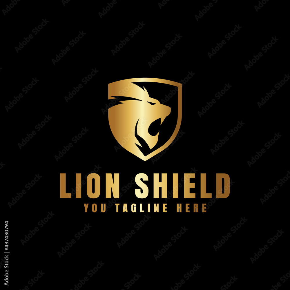 lion shield gold logo design for logo template lion shield gold logo design for logo template