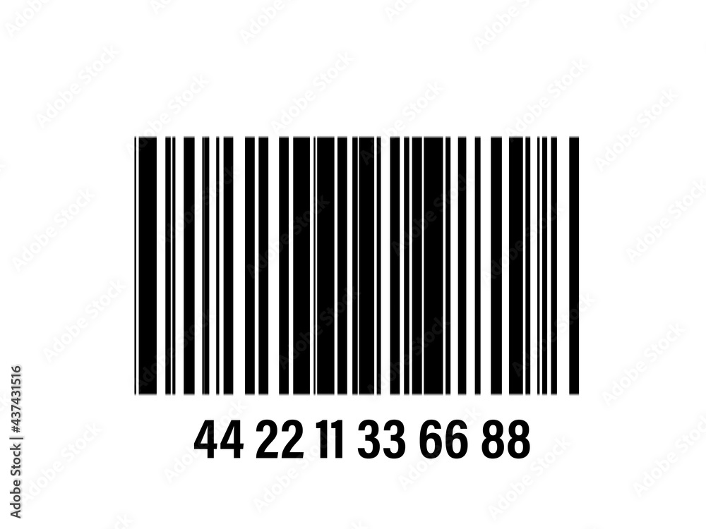 sample barcode with numbers, black stripes on white background, Illustration image sample barcode with numbers, black stripes on white background, Illustration image