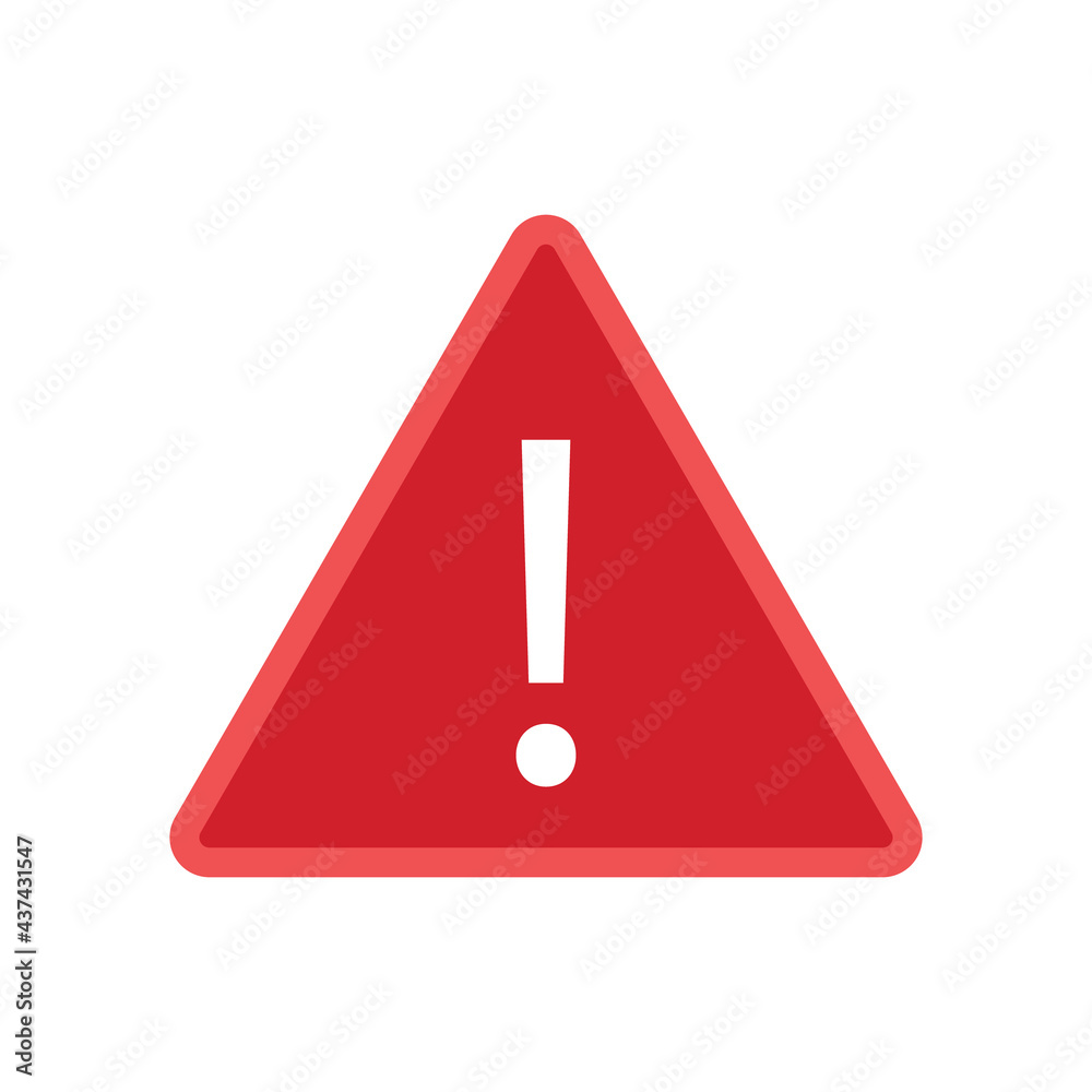Alert icon. Danger symbol. Flat Vector illustration attention sign with exclamation mark icon. Risk sign. Alert icon. Danger symbol. Flat Vector illustration attention sign with exclamation mark icon. Risk sign.
