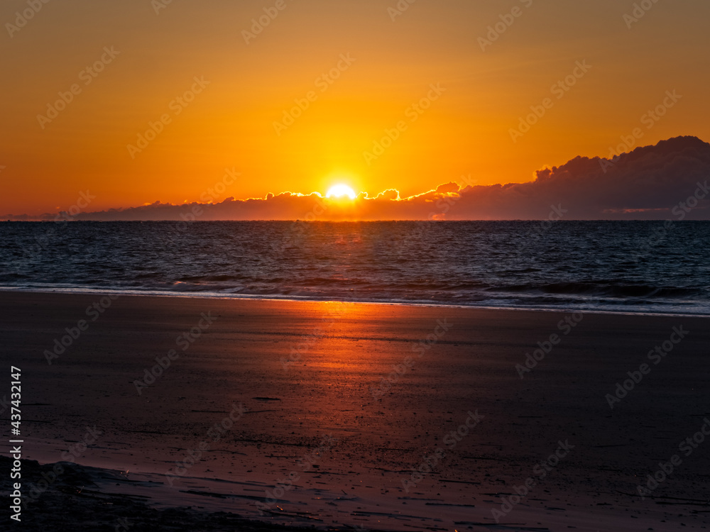 sunrise on the beach at Hunting Island State Park