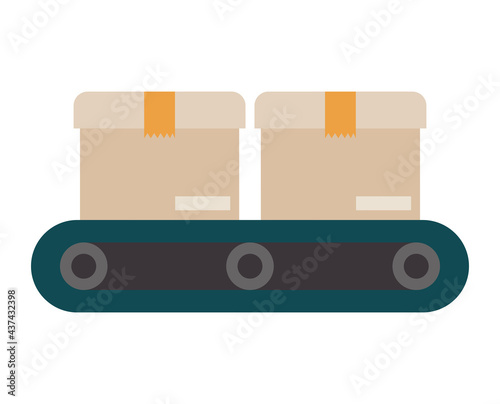 boxes in industrial tape
