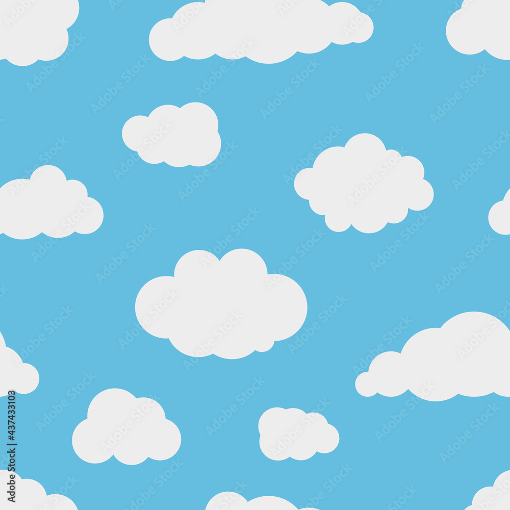 seamless pattern cloudy sky simple vector illustration