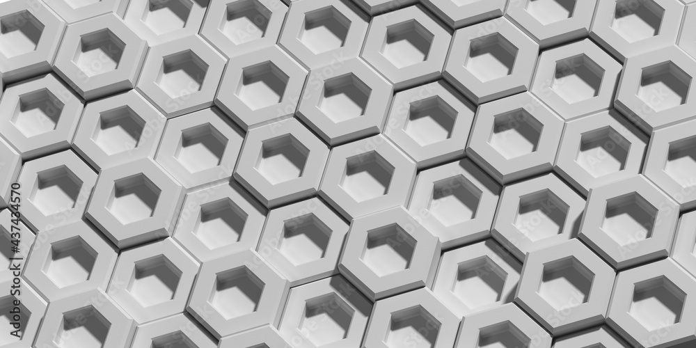 3d rendering geometric pattern. Hexagons. Template for web design. White abstract background. 3D illustration. Futuristic wallpaper. 3d infographics. Universal backdrop for business. 3d rendering geometric pattern. Hexagons. Template for web design. White abstract background. 3D illustration. Futuristic wallpaper. 3d infographics. Universal backdrop for business.