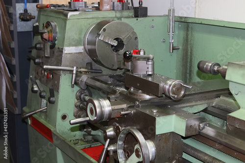 lathe in a mechanical workshop
